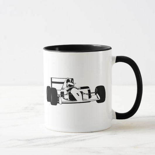 Raceauto Silhouette zwart en wit Mok (Rechts)