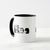 Raceauto Silhouette zwart en wit Mok (Voorkant links)