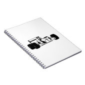 Raceauto Silhouette zwart en wit Notitieboek (Rechterzijde)