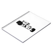Raceauto Silhouette zwart en wit Notitieboek (Linkerzijde)