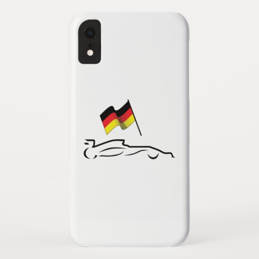 Raceauto-tekening met Duitse vlag Case-Mate iPhone Case (Achterkant)