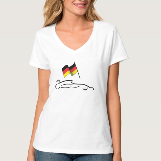 Raceauto-tekening met Duitse vlag T-shirt (Voorkant)