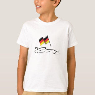 Raceauto-tekening met Duitse vlag T-shirt
