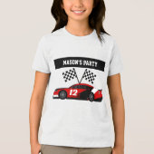 Raceauto tekst en nummer Tri-Blend shirt (Voorkant)
