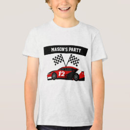 Raceauto tekst en nummer Tri-Blend shirt