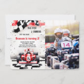 Raceauto, twee snelle foto's kaart (Voorkant)