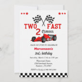 raceauto Twee snelle jongen op het tweede verjaard Kaart (Achterkant)
