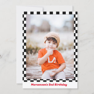 raceauto Twee snelle jongen op het tweede verjaard Kaart