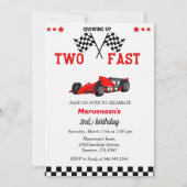 raceauto Twee snelle jongen op het tweede verjaard Kaart (Achterkant)