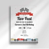  raceauto twee snelle verjaardagsuitnodiging kaart