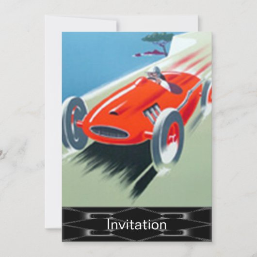 Raceauto-uitnodiging Kaart (Voorkant)