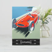 Raceauto-uitnodiging Kaart (Staand voorkant)