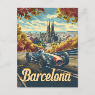  raceauto van Barcelona Briefkaart