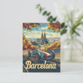  raceauto van Barcelona Briefkaart (Staand voorkant)