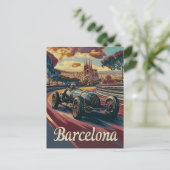 raceauto van Barcelona Briefkaart (Staand voorkant)