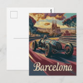 raceauto van Barcelona Briefkaart (Voorkant / Achterkant)
