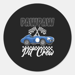 Raceauto verjaardagsfeestje racende familie pawpaw ronde sticker