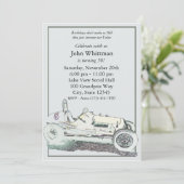 raceauto / verjaardagsuitnodiging kaart (Staand voorkant)