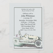  raceauto / verjaardagsuitnodiging kaart (Voorkant / Achterkant)