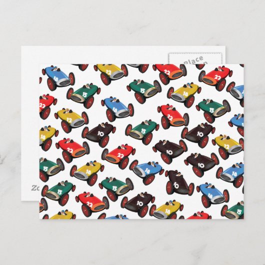 raceauto's briefkaart (Voorkant / Achterkant)