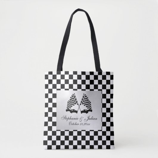 Raceauto's Controle Vlag Tote Bag (Voorkant)