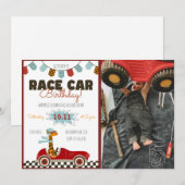 raceauto's met snelle uitnodiging op de dag van de (Voorkant / Achterkant)