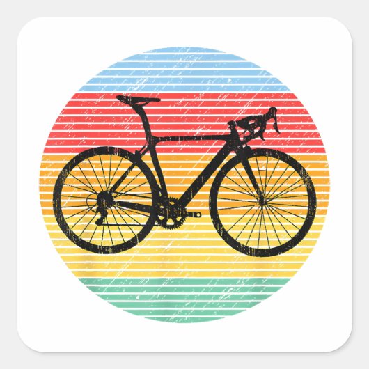  racebus Funny Road Bike Racer Gift Vierkante Sticker (Voorkant)