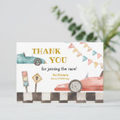 Racecar Birthday Hartelijk dank Bedankkaart (Staand voorkant)