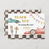 Racecar Birthday Hartelijk dank Bedankkaart (Voorkant / Achterkant)