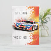 Racecar Birthday Kaart (Staand voorkant)