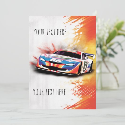 Racecar Birthday Kaart (Staand voorkant)