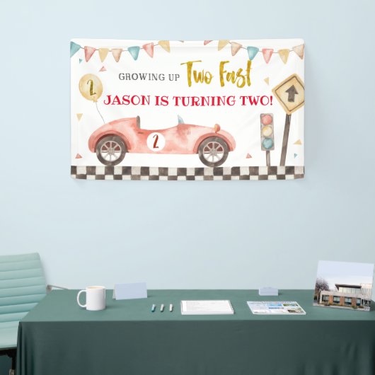 Racecar Birthday Large Banner (Beurs)