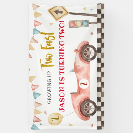 Racecar Birthday Large Banner (Verticaal)