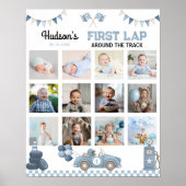 Racecar First Lap Around The Track Photo Milestone Poster (Voorkant)