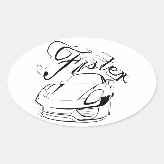 Racecar in tribalen ovale sticker (Voorkant)