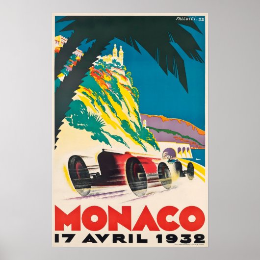 Racecar Kunst Monaco Racing Poster 1932 Print (Voorkant)
