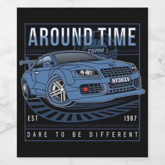 Racecar _ Motor 13 Wijn Etiket (Enkel label)