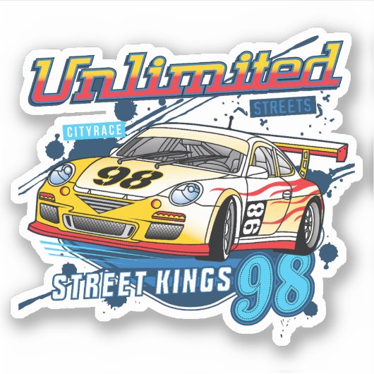 Racecar _ Motor 1 Sticker (Voorkant)