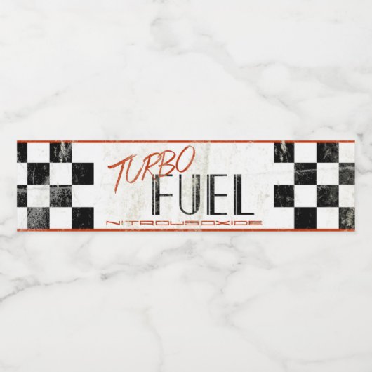 Racecar Party Waterfles Label Etiket (Enkel label)