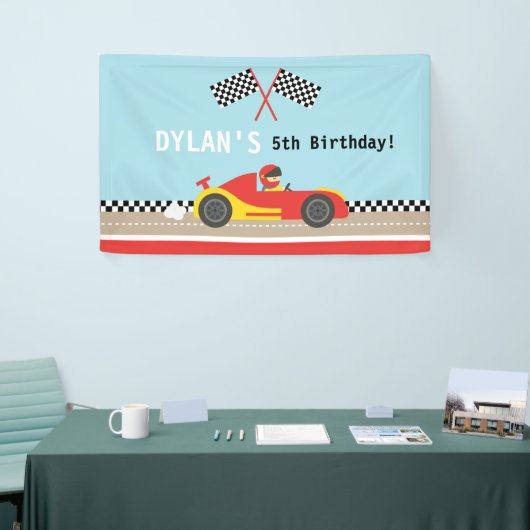 Racecar Racer Boys Birthday Party Personalized Spandoek (Beurs)