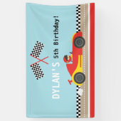 Racecar Racer Boys Birthday Party Personalized Spandoek (Verticaal)