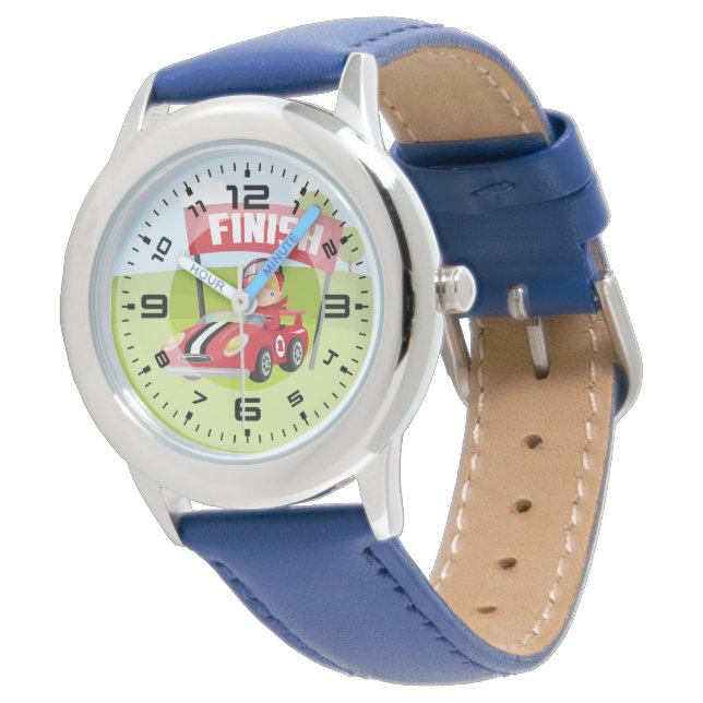 Racecar Racer Racing Horloge (Gekanteld)