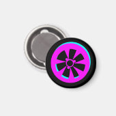 Racecar Rim Neon Pink Black Magneet (Voorkant / Achterkant)