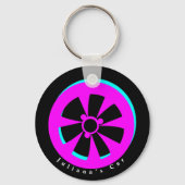 Racecar Rim Neon Pink Black Sleutelhanger (Achterkant)