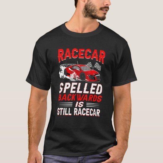 Racecar Spelling Race Track Pit Crew T-shirt (Voorkant)