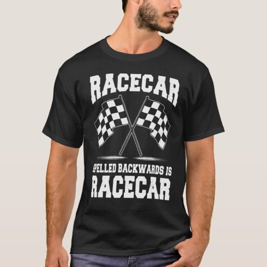 Racecar Spelling Race Track Pit Crew T-shirt (Voorkant)
