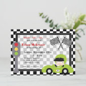 Racecar-verjaardag Kaart (Staand voorkant)