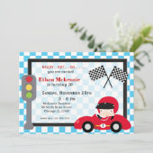 Racecar-verjaardag Kaart (Staand voorkant)