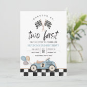 Racecar Verjaardag Uitnodiging Tweede Verjaardag A (Staand voorkant)
