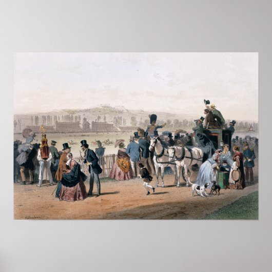 Racecursus in de Bois de Boulogne Poster (Voorkant)